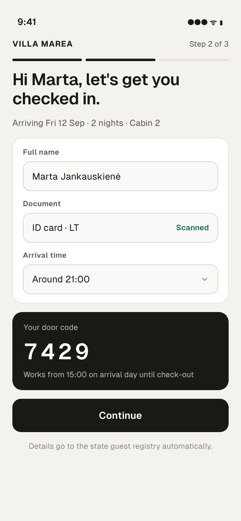 Online check-in