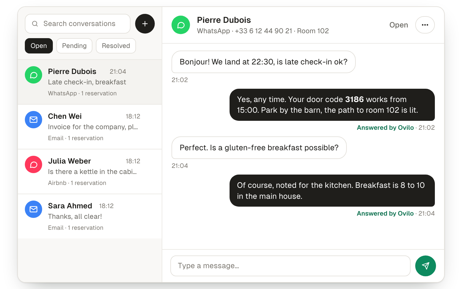 Guest messaging